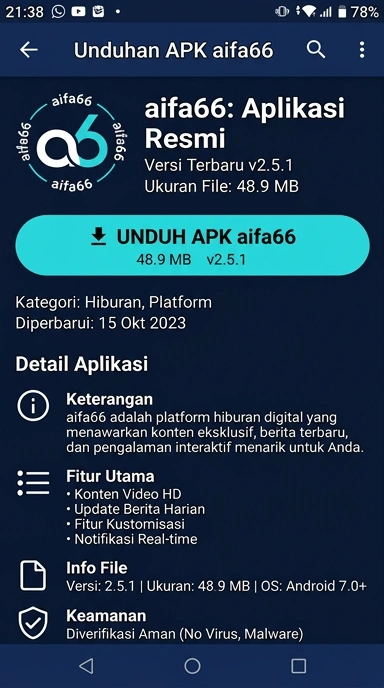 Cara Unduh dan Instal aifa66 untuk Android Indonesia