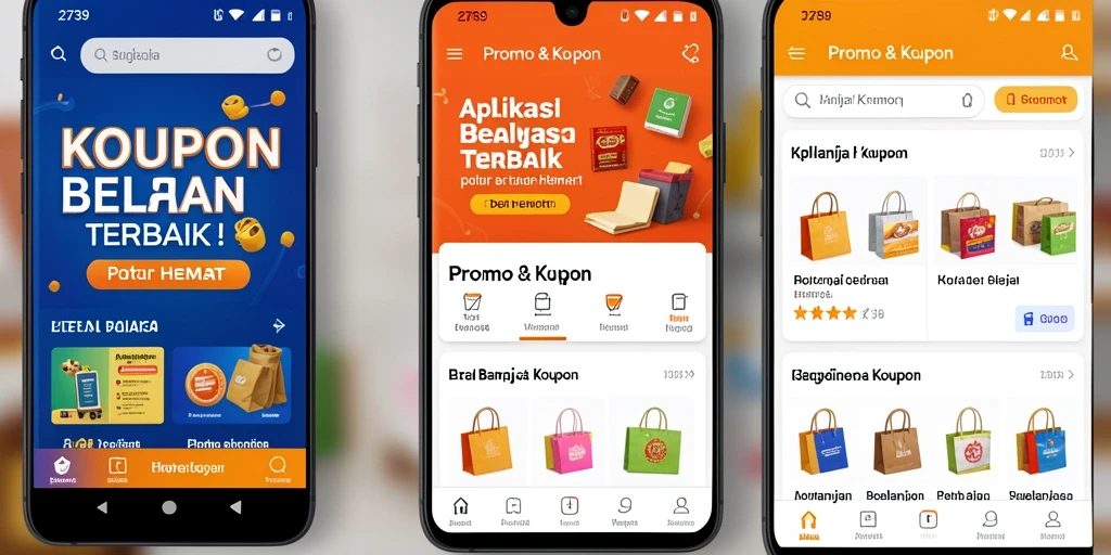 Tampilan antarmuka aplikasi Promo & Kupon 2739 yang modern.