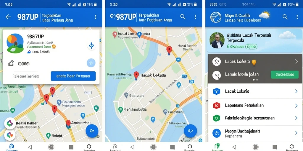 Tampilan antarmuka 987UP untuk pelacakan lokasi yang mudah digunakan.