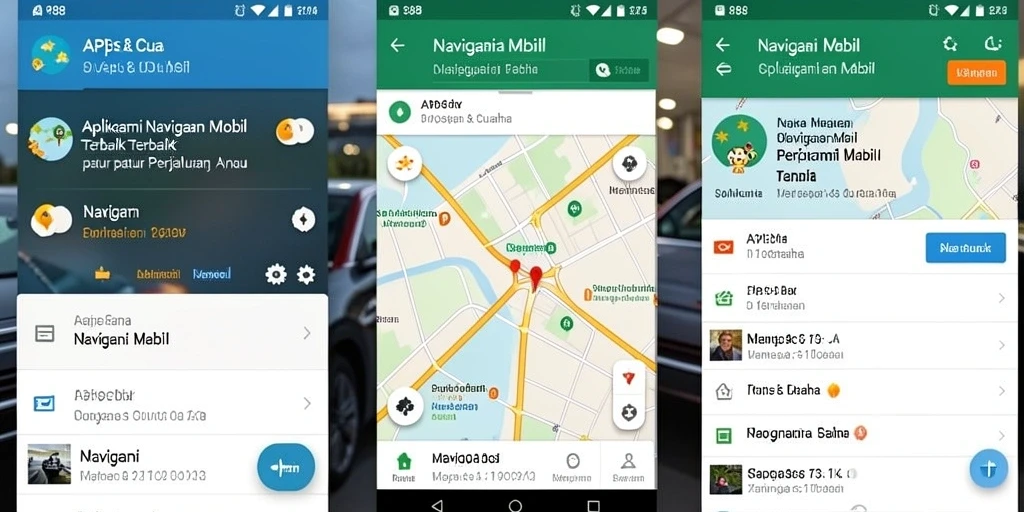 Tampilan antar muka aplikasi API88 untuk navigasi mobil yang intuitif.