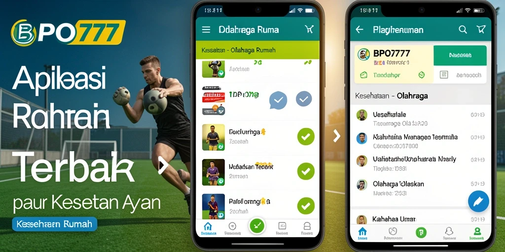 Screenshot utama BPO777 menampilkan antarmuka aplikasi olahraga rumah yang menarik.