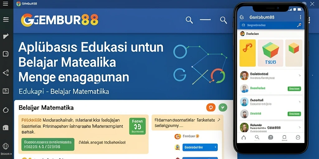 Antarmuka aplikasi GEMBUR88 yang interaktif dan cocok untuk belajar Matematika.