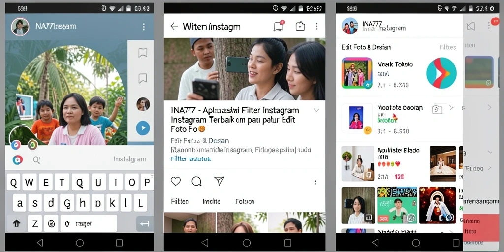 Antarmuka aplikasi INA777 yang intuitif untuk Filter Instagram.