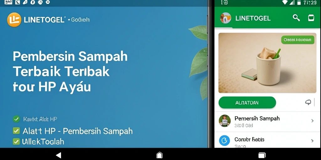 Tampilan antarmuka user-friendly dari LINETOGEL saat melakukan pembersihan sampah.