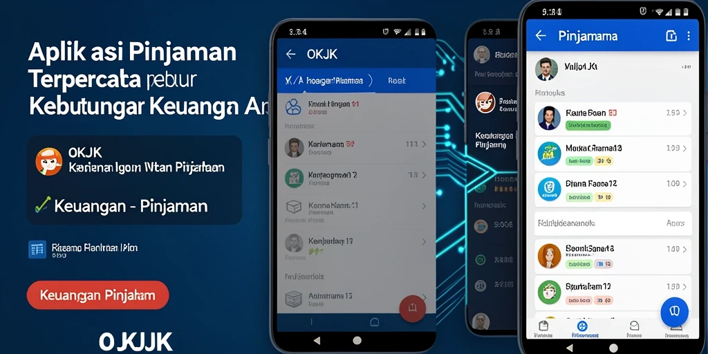 Tampilan antarmuka aplikasi pinjaman OKJK yang user-friendly.