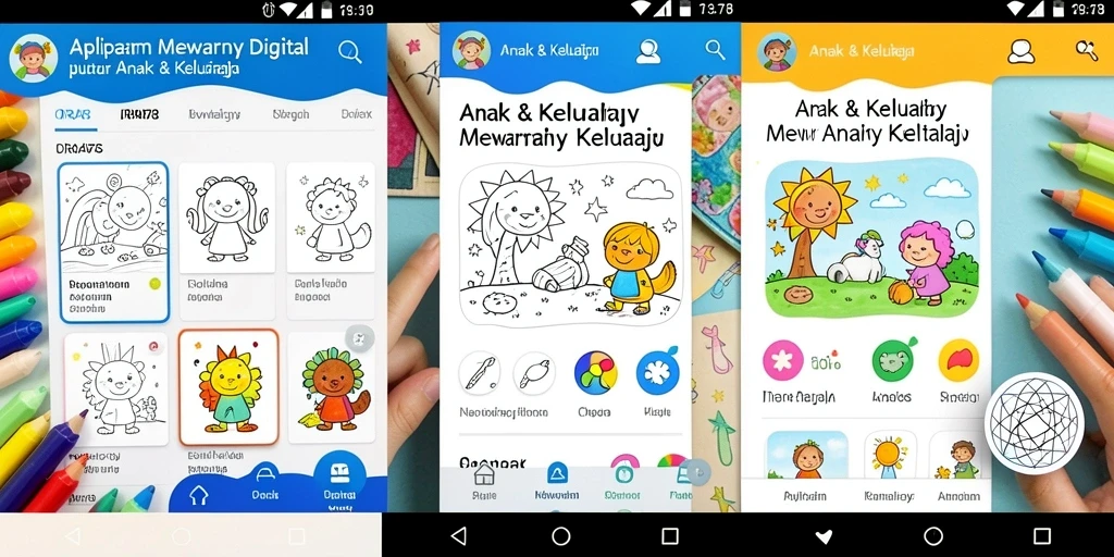 Antarmuka mewarnai digital yang ramah anak pada aplikasi ORA78.